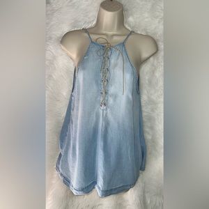 NWOT Celebrity Pink top in size medium light “denim” color